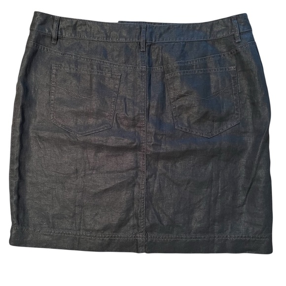 J. Jill Deep‎ Blue 100% Linen Skirt | Size 16 | Classic Denim Look - Picture 2 of 7